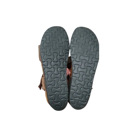 NAOT Pamela Sandals Metallic Leather Snakeskin Rhinestone Buckle Women’s 39 US 8 - Picture 8 of 9